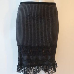 Nanette Lepore Black Lace Hem Skirt ALT Lorelai Gilmore Size 0